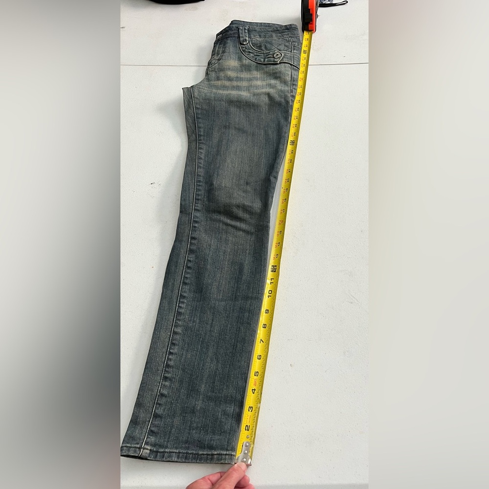 Wrap London Funky Denim Jeans with Light Tan at Top, Size 6 - Picture 16 of 16